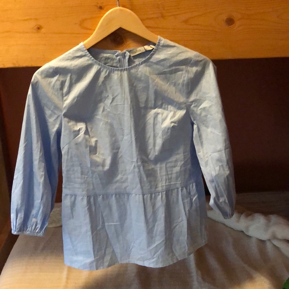 NWT Oasis Cotton Poplin Puff Sleeve Top UK size 6 - Picture 2 of 6